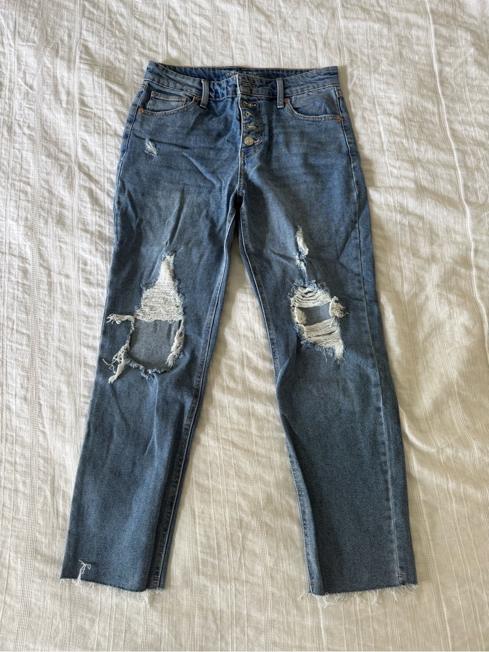 wild fable High-Rise Straight Jeans - Blue Denim